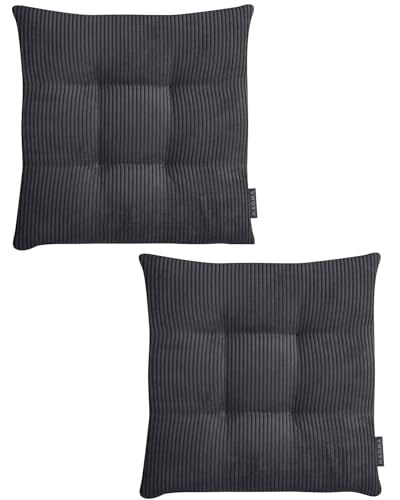 MAGMA 2er Set Inga Stuhlkissen ca. 35x35x5 cm Cordstoff (Anthrazit) von MAGMA