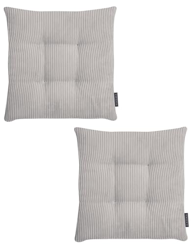 MAGMA 2er Set Inga Stuhlkissen ca. 35x35x5 cm Cordstoff (Grau) von MAGMA