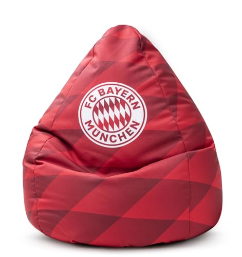MAGMA Sitting Point FC Bayern München Sitzsack 220L VIP, 70x110 cm, robust und reißfest, Füllung aus 100% Qualitäts-EPS, EPS Safety Lock System, Made in Germany, rot von MAGMA