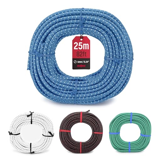 MAGMA Elastisches Seil | Gummiseil mit 6 mm Durchmesser | Für Angeln, Segeln, Bootfahren, Camping & Tarpaulin-Planen | Für Innen, Außen, Küche, Werkstatt & Garten (50, Blau) von MAGMA