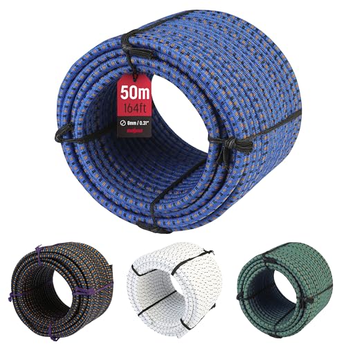 MAGMA Elastisches Seil Bungee-Seil für Schwimmbadabdeckungen 8mm, 25m. Gummiseil für Schwimmbad, Angeln, Segeln, Bootfahren, Camping & Tarpaulin-Planen, Innen, Außen, Küche, Werkstatt, Garten (Blau) von MAGMA