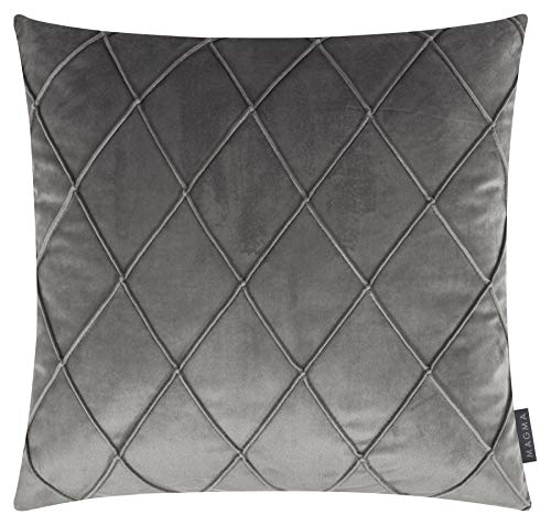 MAGMA-Heimtex Samt-Kissenhülle Nobless - 2er-Set - Made in Germany (grau, 50 x 50 cm) von MAGMA