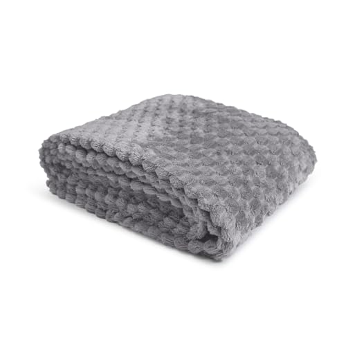 MAGMA KALIMA Flauschige Decke, Kuscheldecke 200x140cm, Plüschdecke aus 100% Polyester, Fleecedecke, 30° Grad waschbar, Mittelgrau von MAGMA