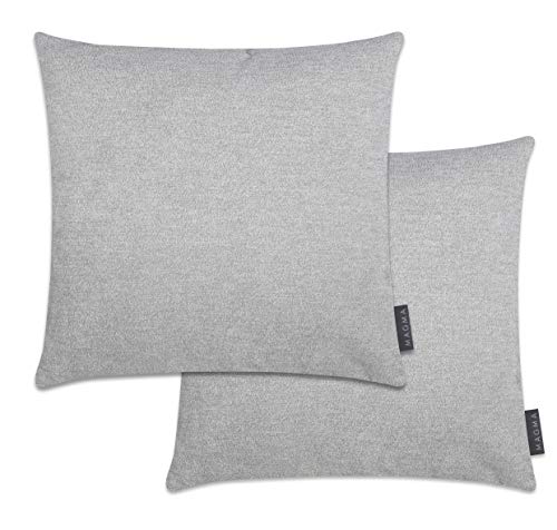 MAGMA Alfa Kissenbezug 40x40 cm, 2er Set - grau,- samtig weich kuscheliger Velour Look, rechteckiger Kissenbezug, für Wohnzimmer, Schlafzimmer, Büro und Gästezimmer Waschbar von MAGMA