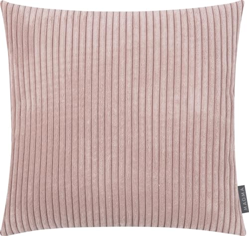 MAGMA Shara Kissenbezug 45x45 cm - Rose,- samtig weich kuschelig Cord Look, rechteckiger Kissenbezug, für Wohnzimmer, Schlafzimmer, Büro und Gästezimmer Waschbar von MAGMA