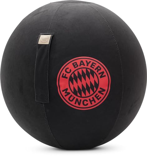 MAGMA Sitting Point FC Bayern München Sitzball VIP Sitting Ball, 65 cm Ø, Ergonomisch für gesundes Sitzen, 100% PVC und Polyester (Schaffellimitat), Made in Germany, rot von MAGMA