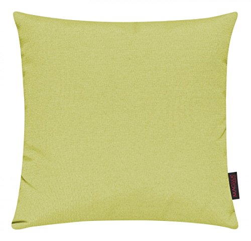 Magma Kissenhülle FINO - 40 x 40 cm - 2er Set - Hülle mit Reißverschluss - einfarbig - knitterarm und fest - waschbar, Farbe:Magma_lindgrün_037 von MAGMA