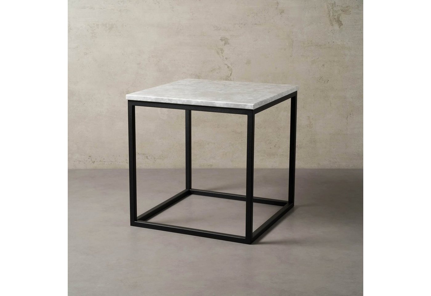 MAGNA Atelier Beistelltisch BRÜSSEL mit Marmor Tischplatte, 2-er Set Marmor Beistelltische, Metallgestell, 50x50x50cm von MAGNA Atelier