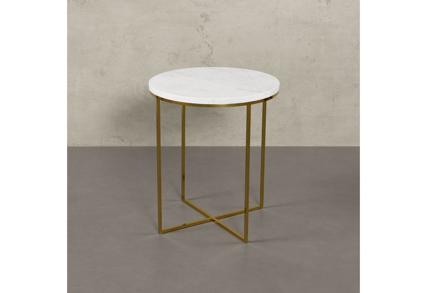 MAGNA Atelier Beistelltisch MONTE mit Marmor Tischplatte, Ablagetisch, Metallgestell, Side Table Naturstein, 38x54cm von MAGNA Atelier