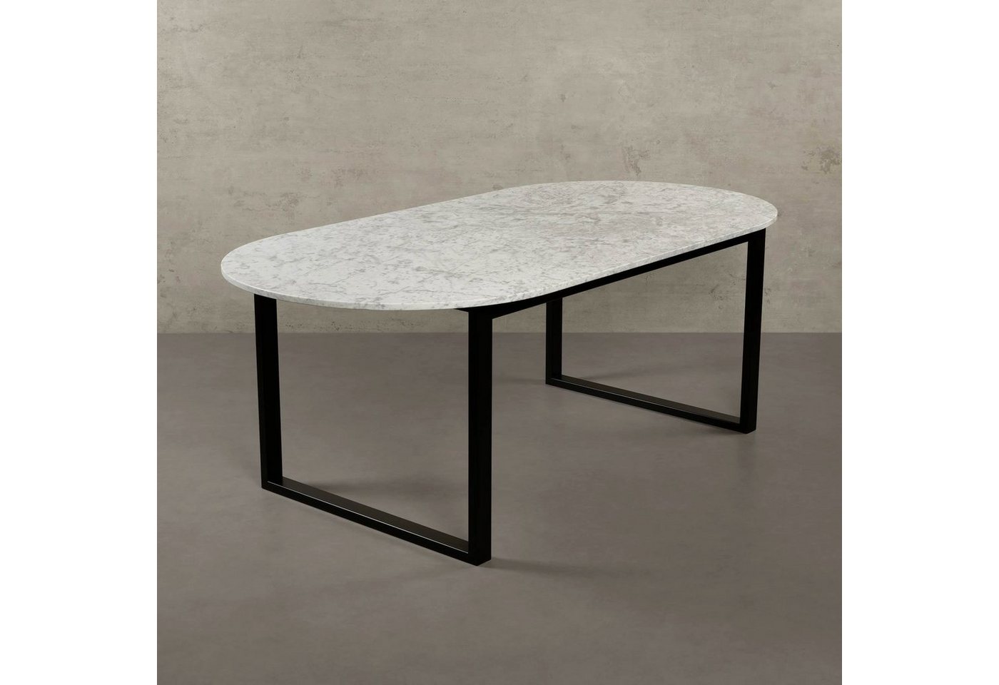 MAGNA Atelier Esstisch BERGEN OVAL mit Marmor Tischplatte, ovaler Marmor Esstisch, Metallgestell, 200x100x75cm von MAGNA Atelier