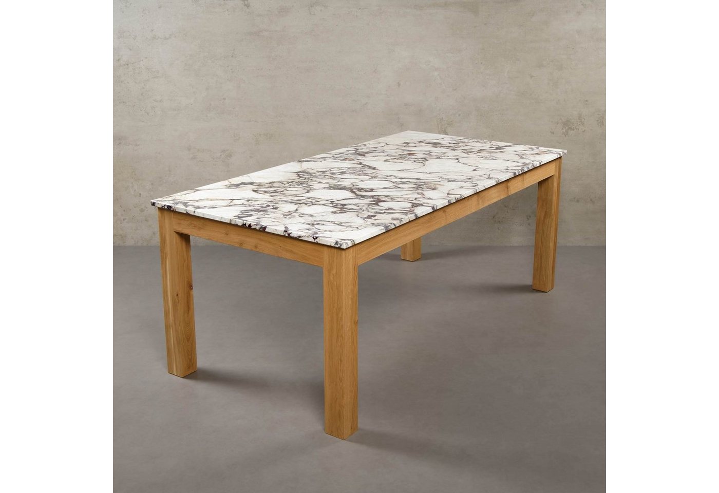 MAGNA Atelier Esstisch VALENCIA mit Marmor Tischplatte, Küchentisch, Eichenholz, Naturstein, Unikat, 200x100x75cm von MAGNA Atelier