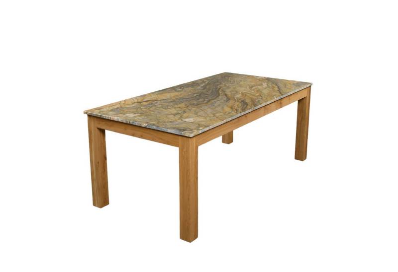 MAGNA Atelier Esstisch VALENCIA aus EXKLUSIVEM MARMOR, Küchentisch, Eichenholz, Naturstein, Unikat, 200x100x75cm von MAGNA Atelier