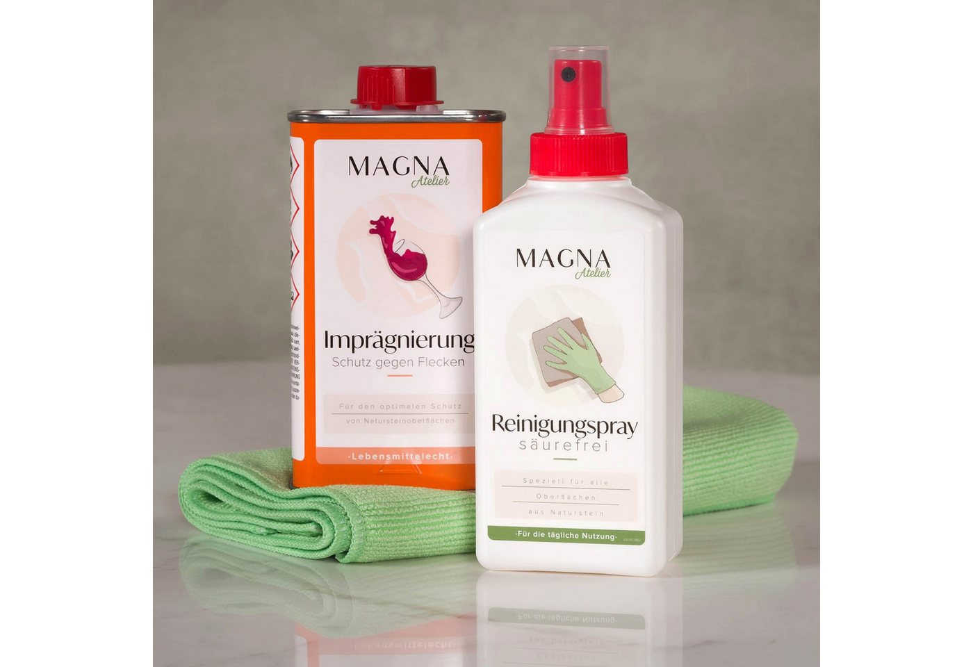 MAGNA Atelier Reinigungs-Set REINIGUNGS-KIT für ECHTEN MARMOR, (3-St), Reinigungsset für echten Marmor von MAGNA Atelier