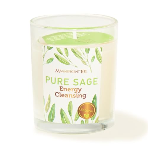 MAGNIFICENT 101 Pure SAGE Smudge Kerze zur Reinigung der Hausenergie, zur Verbannung negativer Energie, zur spirituellen Reinigung und zur Chakra-Heilung von MAGNIFICENT 101