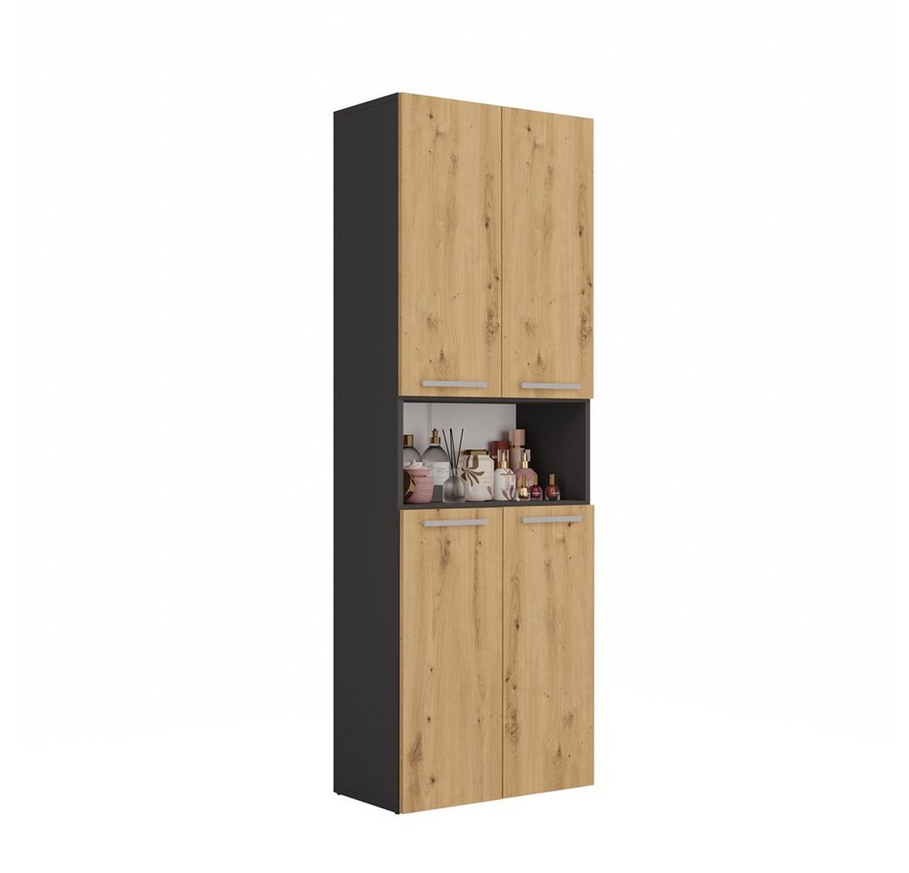 MAGOWA Badkommode Badezimmerschrank NEL 2 mit Türen & Körben, in verschiedenen Farben (Höhe: 174 cm - Breite: 60 cm - Tiefe: 30 cm), In mehreren modernen Farbvarianten wählbar von MAGOWA