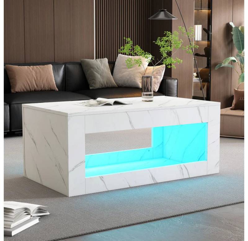 MAGOWA Couchtisch MAGOTABLE Moderner LED-Couchtisch 100 x 50 x 50 cm, Hochglanz 100 Breite x 50 Höhe x 50 cm Tiefe von MAGOWA
