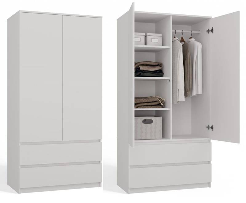 MAGOWA Kleiderschrank MALWA SS – stilvoll & funktional für Büro oder Schlafzimmer Maße: B 90 × H 180 × T 50 cm von MAGOWA