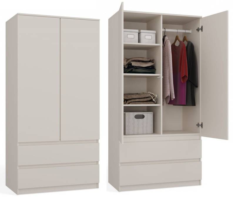 MAGOWA Kleiderschrank MALWA SS – stilvoll & funktional für Büro oder Schlafzimmer Maße: B 90 × H 180 × T 50 cm von MAGOWA