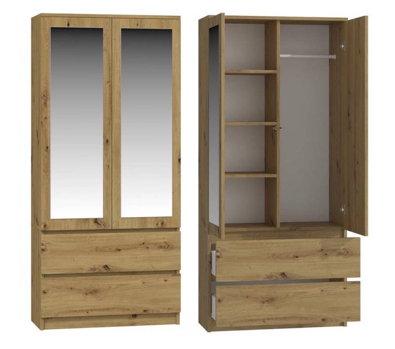 MAGOWA Kleiderschrank MALWA SS – stilvoll & funktional für Büro oder Schlafzimmer Maße: B 90 × H 180 × T 50 cm von MAGOWA