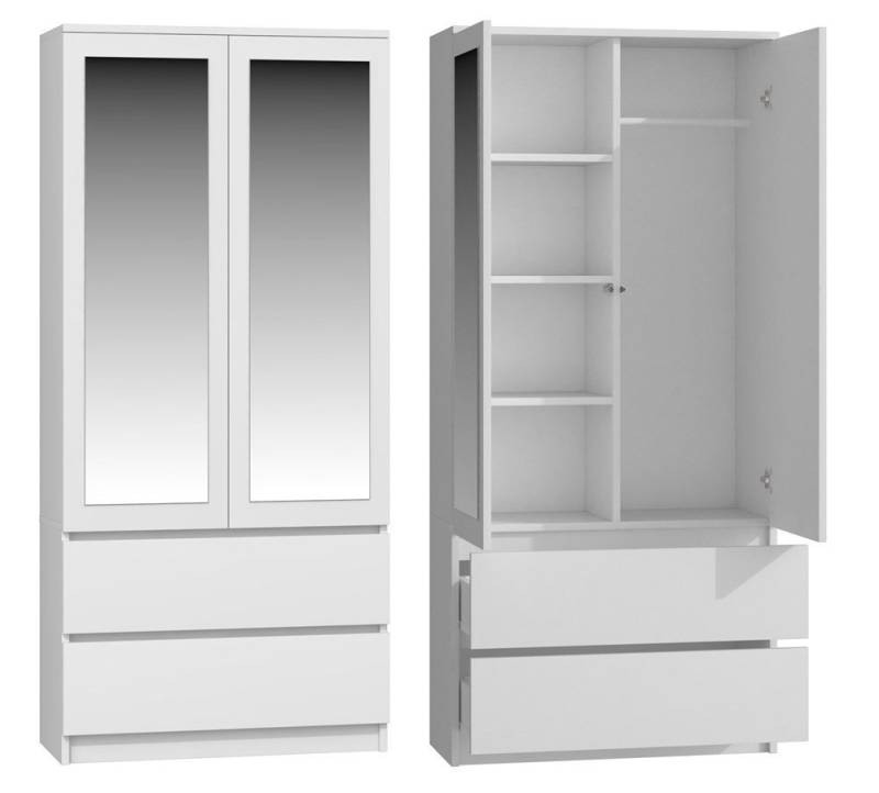 MAGOWA Kleiderschrank MALWA SS – stilvoll & funktional für Büro oder Schlafzimmer Maße: B 90 × H 180 × T 50 cm von MAGOWA