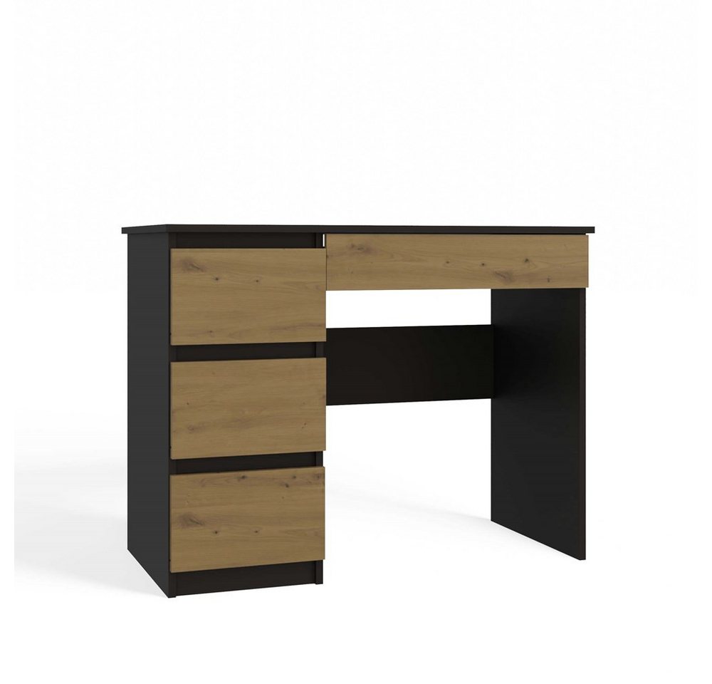 MAGOWA Schreibtisch Funktionaler Schreibtisch „MIJAS“ – 4 Schubladen (Links oder Rechts) (1 Tisch), ideal für Homeoffice, Jugendzimmer und kleine Räume von MAGOWA