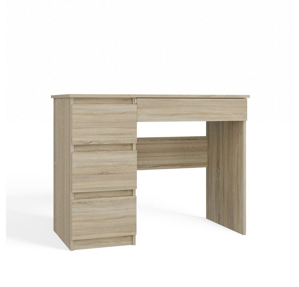 MAGOWA Schreibtisch Funktionaler Schreibtisch „MIJAS“ – 4 Schubladen (Links oder Rechts) (1 Tisch), ideal für Homeoffice, Jugendzimmer und kleine Räume von MAGOWA