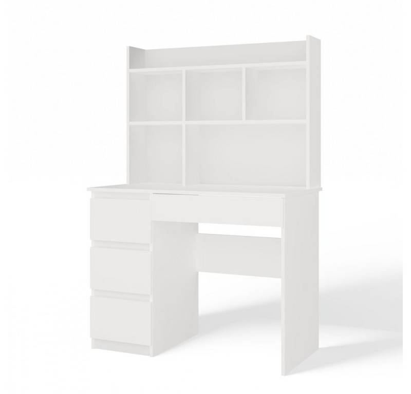 MAGOWA Schreibtisch Funktionaler Schreibtisch „MIJAS“ – 4 Schubladen (Links oder Rechts) (1 Tisch), ideal für Homeoffice, Jugendzimmer und kleine Räume von MAGOWA