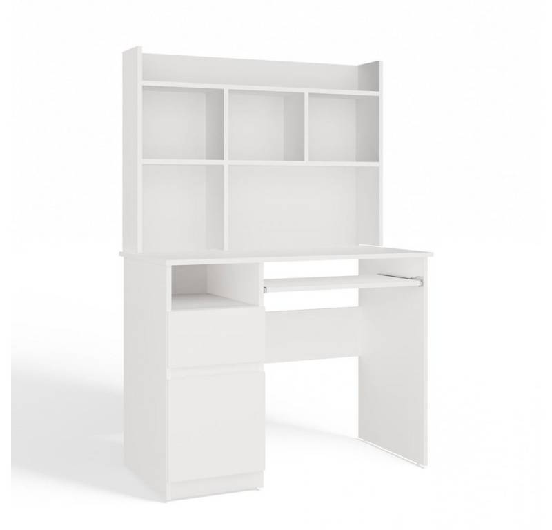 MAGOWA Schreibtisch Funktionaler Schreibtisch „MIJAS“ – 4 Schubladen (Links oder Rechts) (1 Tisch), ideal für Homeoffice, Jugendzimmer und kleine Räume von MAGOWA