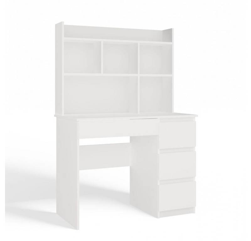 MAGOWA Schreibtisch Funktionaler Schreibtisch „MIJAS“ – 4 Schubladen (Links oder Rechts) (1 Tisch), ideal für Homeoffice, Jugendzimmer und kleine Räume von MAGOWA