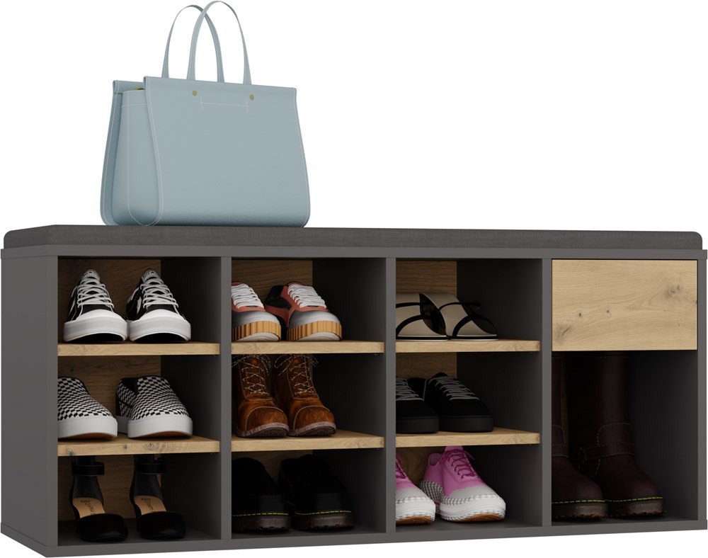 MAGOWA Schuhschrank Offener Schuhschrank mit Sitz und Schublade - Viel Stauraum Breite 110 cm × Höhe 49 cm × Tiefe 35 cm MAGOWA Schuhschrank Offener Schuhschrank mit Sitz und Schublade - Viel Stauraum Breite 110 cm × Höhe 49 cm × Tiefe 35 cm von MAGOWA