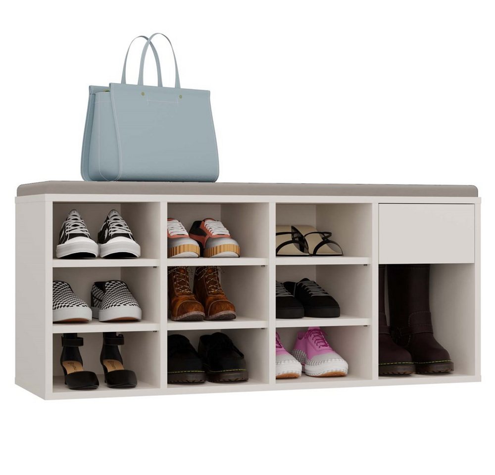 MAGOWA Schuhschrank Offener Schuhschrank mit Sitz und Schublade - Viel Stauraum Breite 110 cm × Höhe 49 cm × Tiefe 35 cm MAGOWA Schuhschrank Offener Schuhschrank mit Sitz und Schublade - Viel Stauraum Breite 110 cm × Höhe 49 cm × Tiefe 35 cm von MAGOWA
