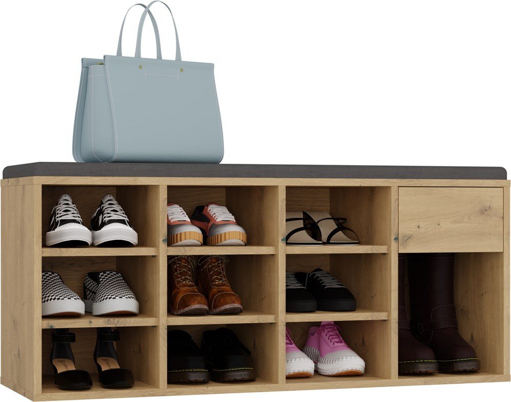 MAGOWA Schuhschrank Offener Schuhschrank mit Sitz und Schublade - Viel Stauraum Breite 110 cm × Höhe 49 cm × Tiefe 35 cm MAGOWA Schuhschrank Offener Schuhschrank mit Sitz und Schublade - Viel Stauraum Breite 110 cm × Höhe 49 cm × Tiefe 35 cm von MAGOWA
