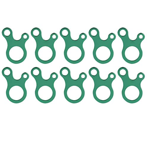 Kordelverschluss, MAGT 10Pcs 3-Loch Quick Knot Zelt Cord Runner Fastener Windseilschnalle für ents Schlafsäcke(Grün) von MAGT