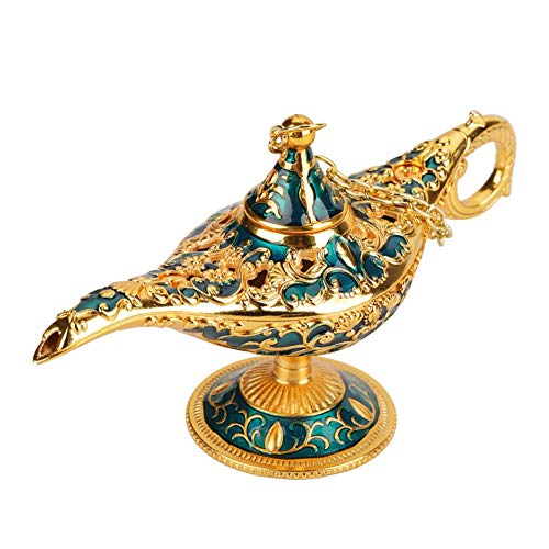 Aladdin-Lampe, Aladdin-Lampe, Dekoration, Metall, geschnitzt, hohl, Legende, hohl, Aladdin Magic Lampe, Genie, Magische Lampe (Phnom Penh Blue) von MAGT