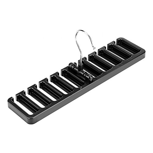 MAGT Krawattenhalter, 10 Slot Gürtelbügel Krawattenbügel Gürtelhalter Organizer Robuster Kleiderbügel Kunststoffschrank Kleiderschrank Platzsparer(Schwarz) von MAGT