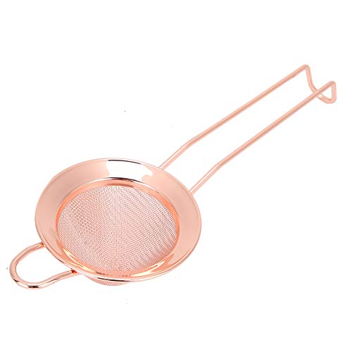 MAGT Cocktailsieb, Edelstahl Küchensieb Kegelförmiges Cocktail Feines Sieb Kuchenpulverfilter Pulversieb Cocktail Mesh Sieb Bar Zubehör (Roségold) von MAGT