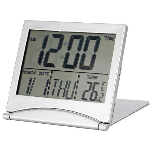 MAGT Wecker, tragbar, klappbar, LED, digital, Wecker, Temperatur, Kalender, Snooze für Zuhause, Reise von MAGT