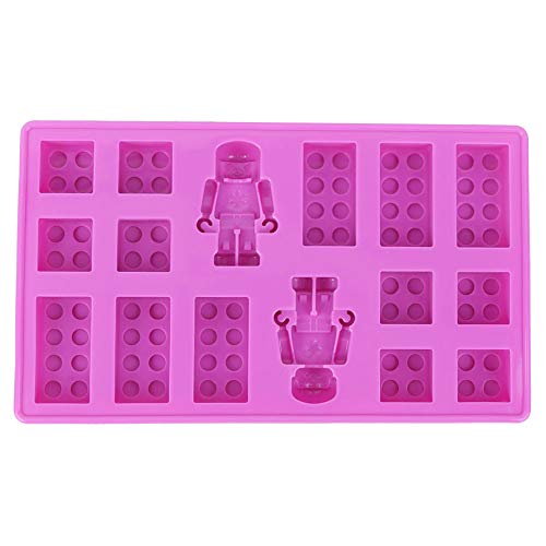 MAGT Eiswürfelformen, Purple Robot und Building Block Shapes Silikon Flexible Ice Cubes Maker Eiswürfelschale von MAGT