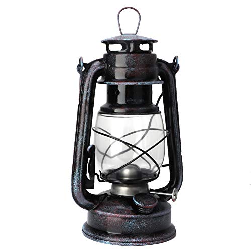 MAGT Kerosinlampe Öllampe, 24cm Retro Petroleumlampe Vintage Eisen Glas Öllampen Petroleum Laterne Sturmlaterne für Haus Dekoration von MAGT