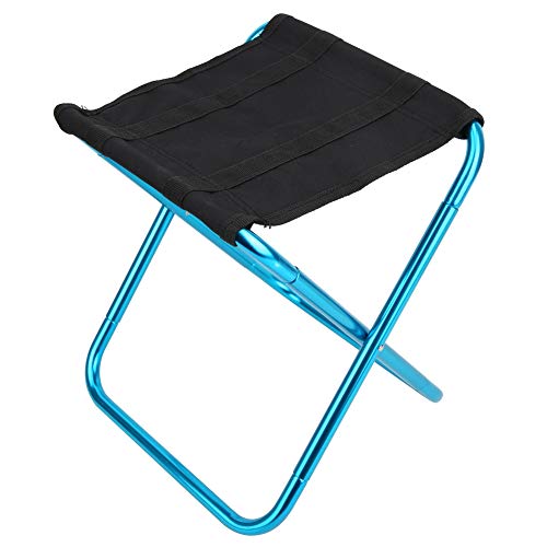 MAGT Klapphocker, Outdoor Mini Klappstuhl Aluminiumlegierung Oxford Stoff Tragbarer Klappbar Hocker Campinghocker für Angeln Grill Picknick Blau von MAGT