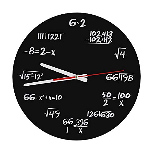 MAGT Mathematische Wanduhr, Acryl Wanduhr Mathematisch Modernes Design Home Office Dekoration Zubehör, Einzigartige Wanduhr Lehrer Geschenk, Einzigartige Geschenke for Kinder, Freunde (schwarz) von MAGT