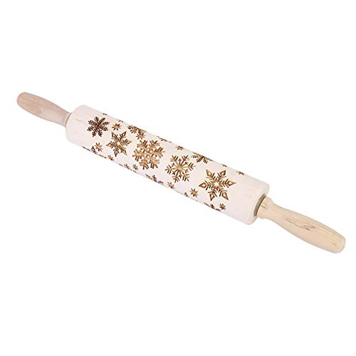 MAGT Nudelholz, Weihnachten Teigroller Schneeflocke Muster Holz Nudelhölzer Teigrolle Küche Backwerkzeug für Pasta Cookie Gebäck Fondant MAGT Nudelholz, Weihnachten Teigroller Schneeflocke Muster Holz Nudelhölzer Teigrolle Küche Backwerkzeug für Pasta Cookie Gebäck Fondant von MAGT
