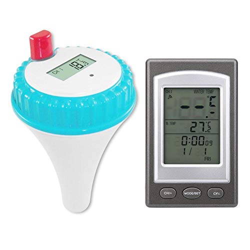 MAGT Pool Digital Thermometer Pool Schwimmthermometer, Floating Pool Thermometer Wireless Remote Digitale Wassertemperatur Gaug for Außeninnenpool Spa und Badewanne von MAGT