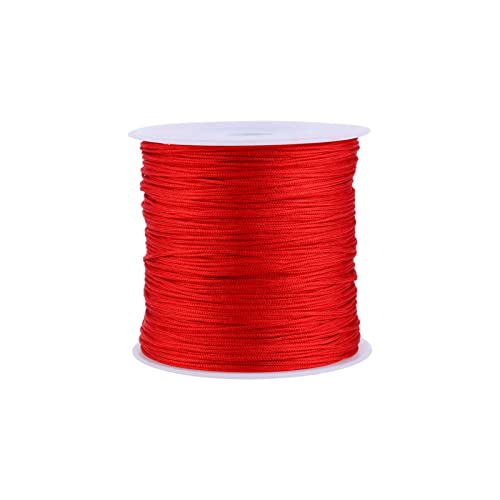 MAGT Nylonschnur Perlenfaden, 100Mx0,8 mm Nylon Chinesische Knoten Schnur Rattail Macrame Shamballa Thread String für Schmuckherstellung Armbänder Rot MAGT Nylonschnur Perlenfaden, 100Mx0,8 mm Nylon Chinesische Knoten Schnur Rattail Macrame Shamballa Thread String für Schmuckherstellung Armbänder Rot von MAGT