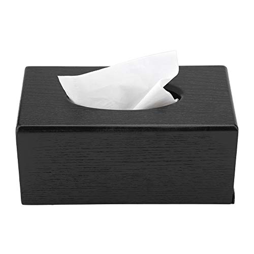 MAGT Taschentuchbox, Holz Kosmetiktücherbox Eleganz Rechteckige Taschentuchspender für Wohnzimmer Schlafzimmer Küche (Schwarz) von MAGT