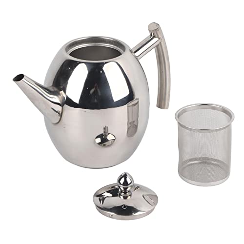 MAGT Teekannen, 1000 ml, langlebiger Wasserkocher aus Edelstahl, große Kapazität, dicker Boden, flacher Boden, Kaffee, Tee, Wasserbehälter mit Filter von MAGT