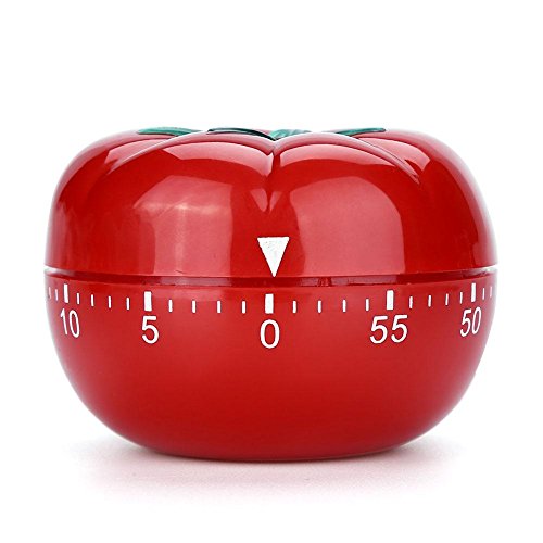 MAGT Tomaten Mechanische Küche Timer, 60 Minuten 360 Grad Cartoon Timer, Küche Ring Alarm Tool, Ideal Zum Kochen Backen Sport Spiele Büro (Rot) (Größe : 6.3 x 4.5cm) von MAGT