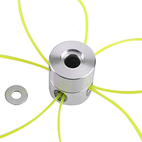 MAGT Trimmerkopf, Universal Fadenkopf Rasentrimmer Kopf Aluminium Strimmerkopf Fadenspule Nylonfaden für Benzin Rasentrimmer Freischneider (Silber) von MAGT