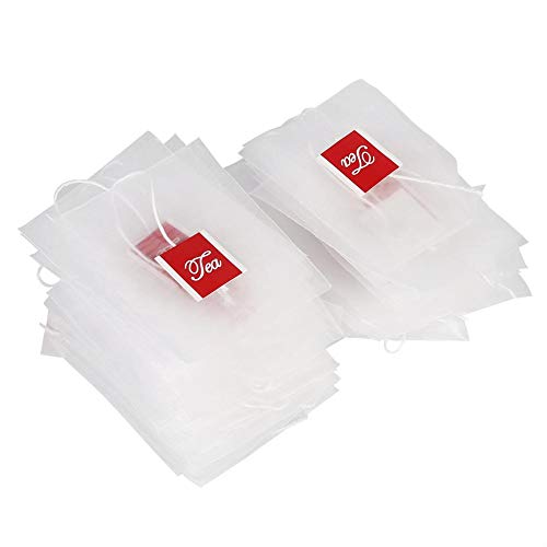 Teebeutel, MAGT 100 Stücke Teabag Leere feine Teefilter Kräutergewürzfilter Siebbeutel Mit String Haushalt für Eintöpfe Marinaden Suppen von MAGT