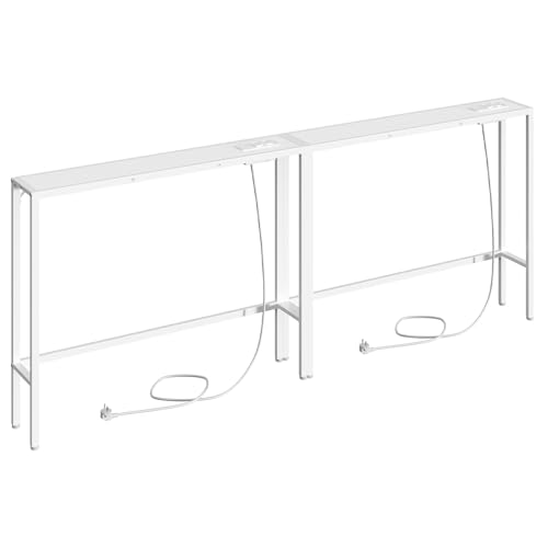 MAHANCRIS Konsolentisch mit Ladestation, 2er Set, 200 cm Eingangstisch, Schmaler Beistelltisch, Flurtisch mit Steckdosen und USB-Anschlüssen, für Wohnzimmer, Schlafzimmer, Weiß ACTWT968UE01S2 MAHANCRIS Konsolentisch mit Ladestation, 2er Set, 200 cm Eingangstisch, Schmaler Beistelltisch, Flurtisch mit Steckdosen und USB-Anschlüssen, für Wohnzimmer, Schlafzimmer, Weiß ACTWT968UE01S2 von MAHANCRIS